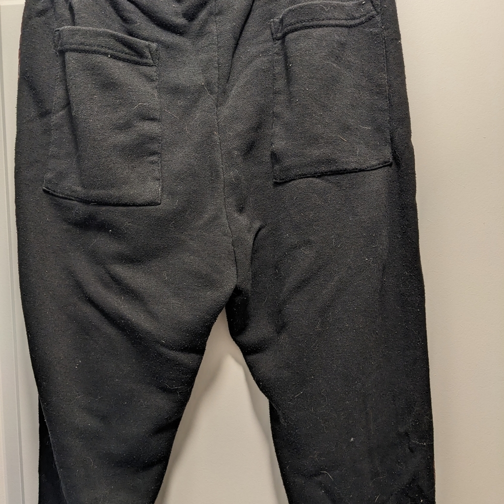 Men's Black Jogger Sweatpants with Red-Trim Side Tape - Picture 4 of 4